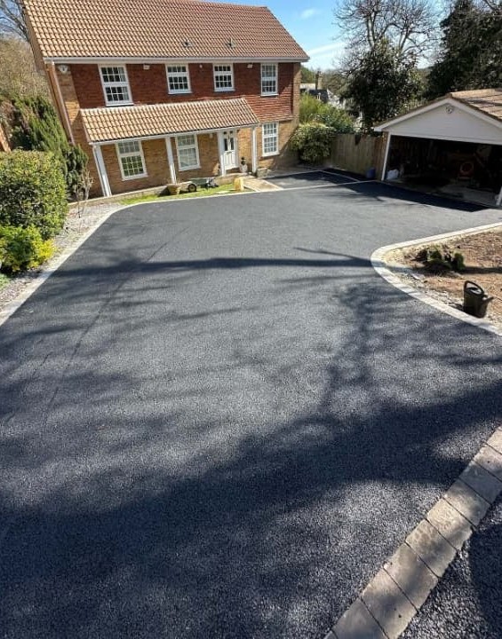 After · completed Harcourt driveway at the same West Midlands property